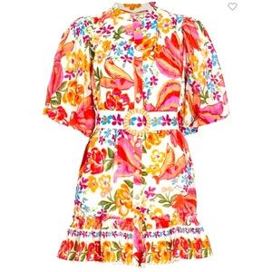 Farm Rio Bananas Belted Mini Dress Size Large